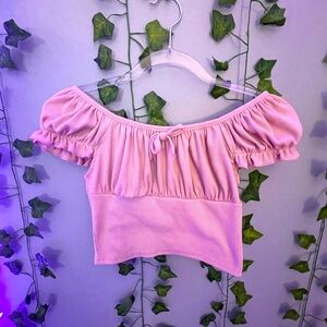 off the shoulder, crop baby tee